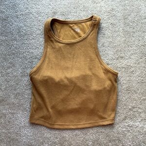 Aerie OFFLINE Tan Cropped Tank Top Size M